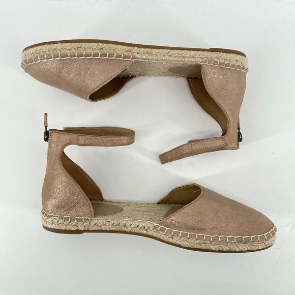 Eileen Fisher Gold Lala Espadrille Flat Ankle Strap Shoes Women’s Size 9.5 - Picture 9 of 14